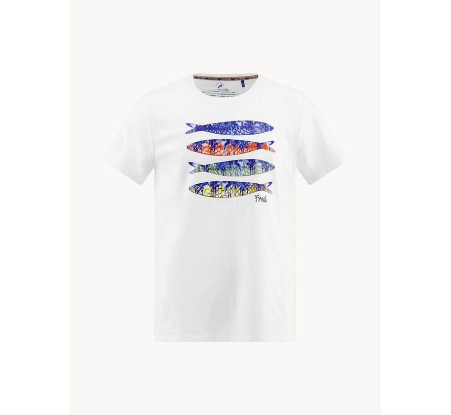A Fish Named Fred T-shirt Fish Print Off-White (33.401 - 101)