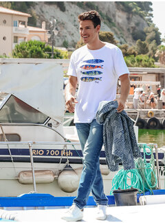 A Fish Named Fred T-shirt Fish Print Off-White (33.401 - 101)