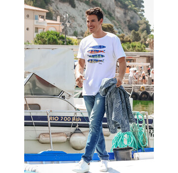 A Fish Named Fred T-shirt Fish Print Off-White (33.401 - 101)