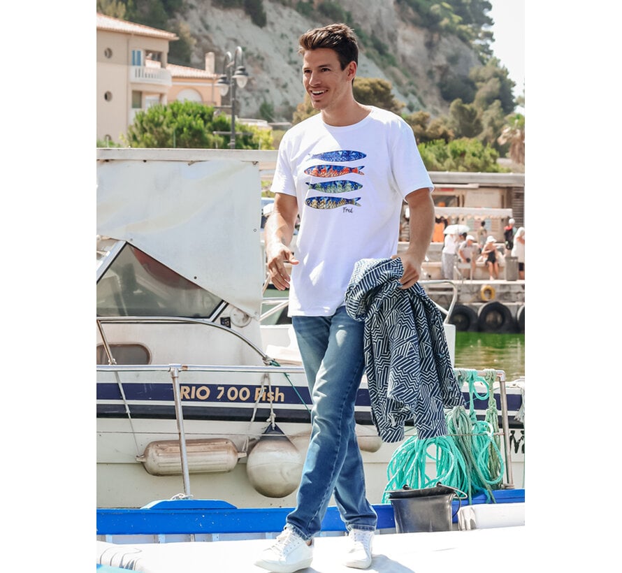 T-shirt Fish Print Off-White (33.401 - 101)