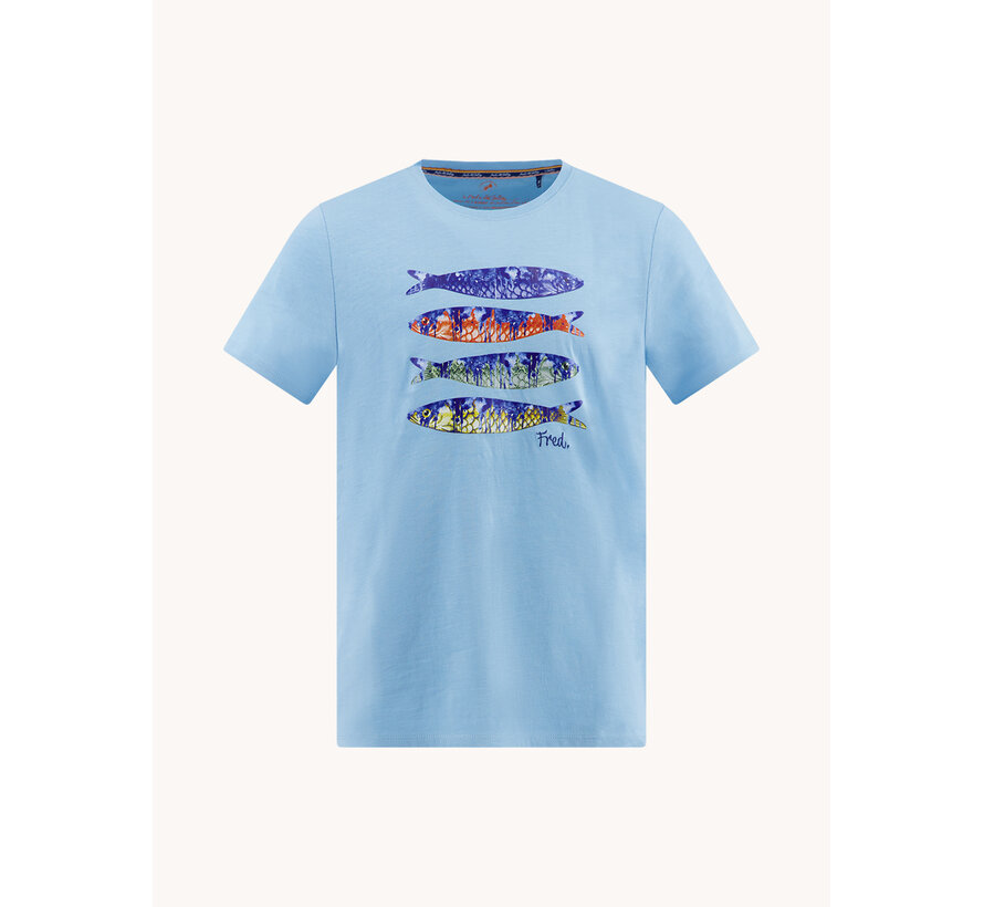 T-shirt Fish Print Light Blue (33.401 - 610)