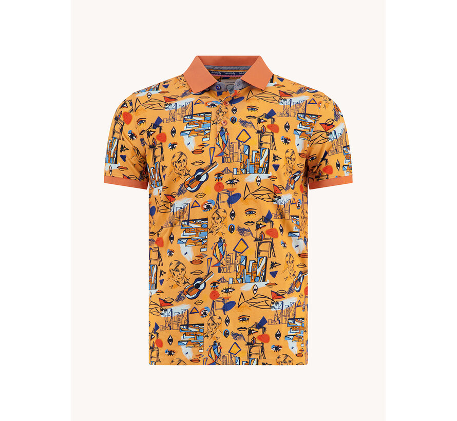 A Fish Named Fred Polo Cubist Orange (33.309 - 450)