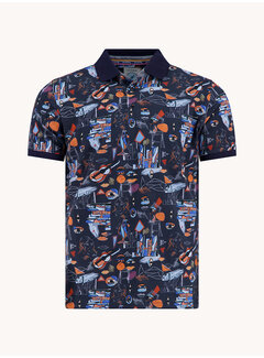 A Fish Named Fred Polo Cubist Navy (33.309 - 604)