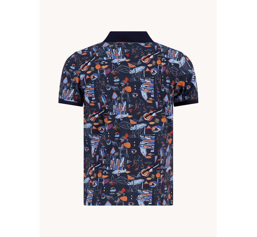 A Fish Named Fred Polo Cubist Navy (33.309 - 604)