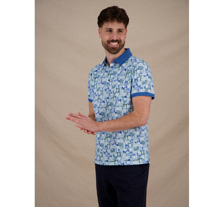 A Fish Named Fred Polo abstract City Olive Green (33.304 - 302)