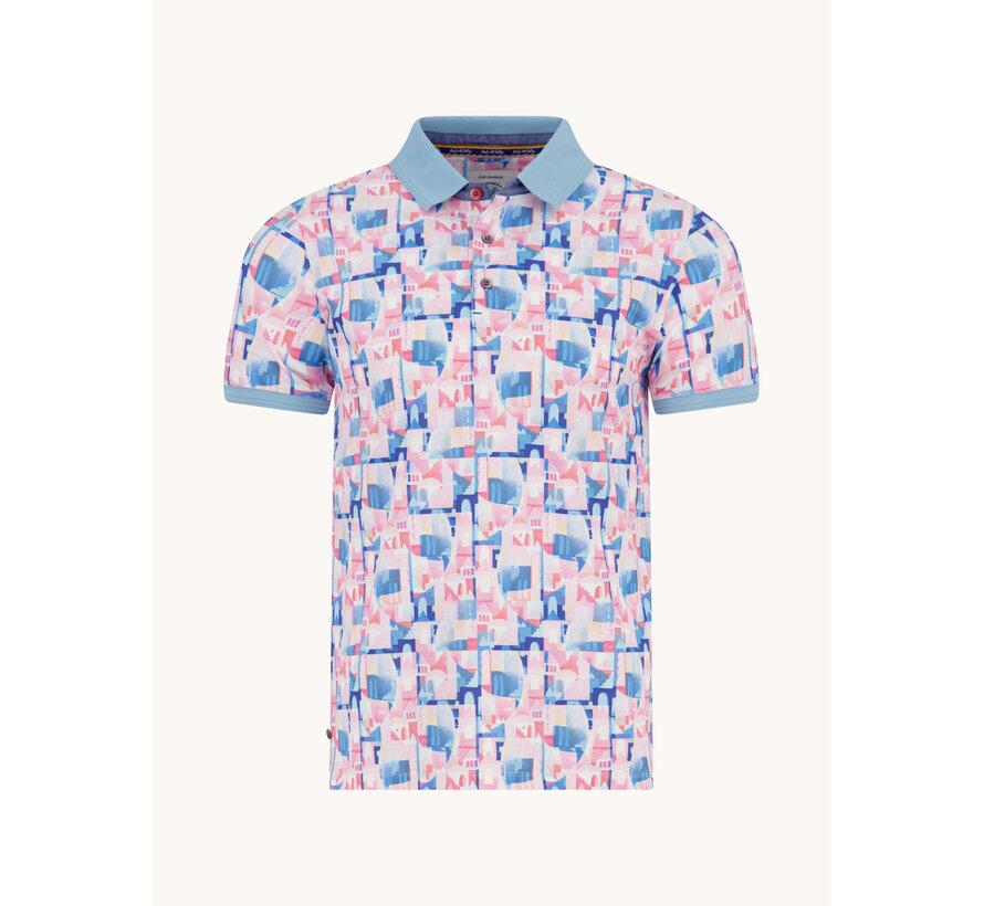 A Fish Named Fred Polo Abstract City Rose Pink (33.304 - 430)