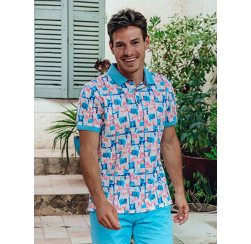 A Fish Named Fred Polo Abstract City Rose Pink (33.304 - 430)