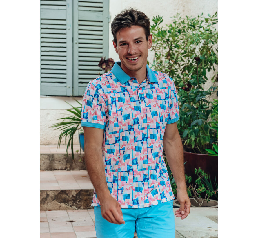 A Fish Named Fred Polo Abstract City Rose Pink (33.304 - 430)