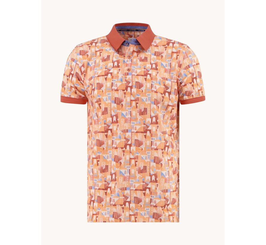 A Fish Named Fred Polo Abstract City Peach (33.304 - 456)