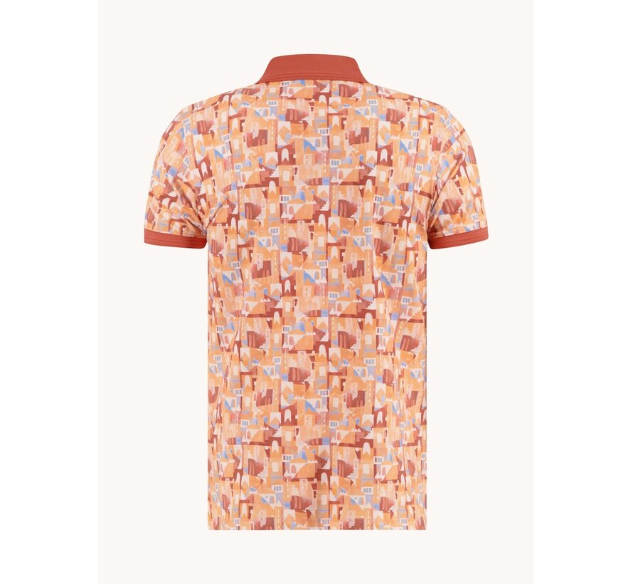 A Fish Named Fred Polo Abstract City Peach (33.304 - 456)