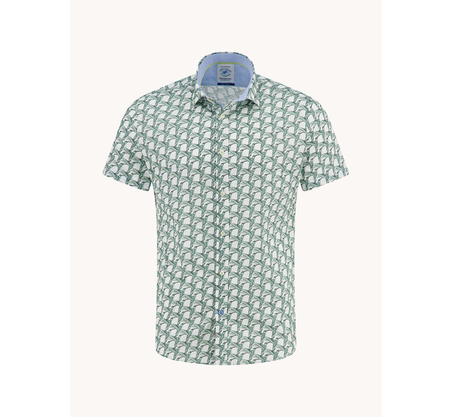 A Fish Named Fred Overhemd Korte Mouw Geometric Birds Thyme (33.055 - 312)