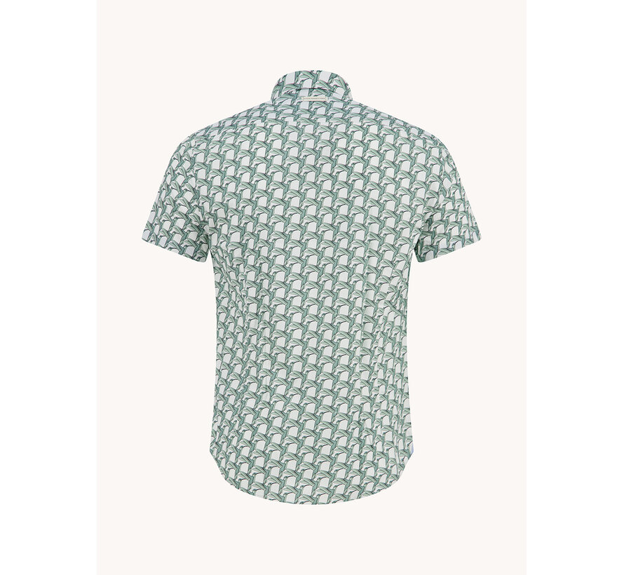 A Fish Named Fred Overhemd Korte Mouw Geometric Birds Thyme (33.055 - 312)
