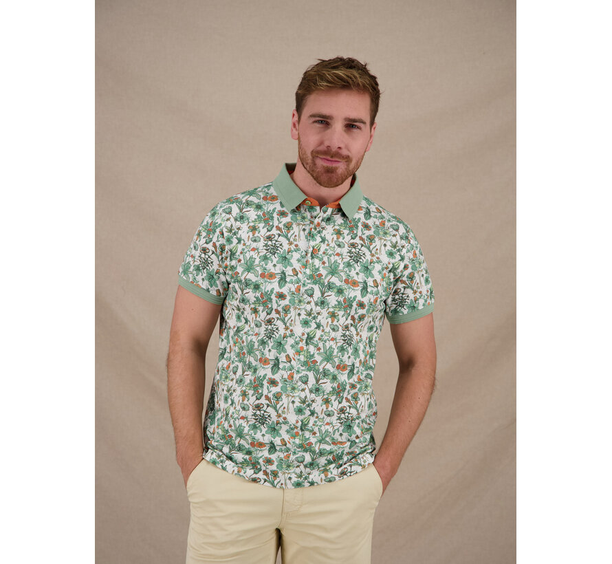 Polo Floral Olive Green (33.307 - 302)