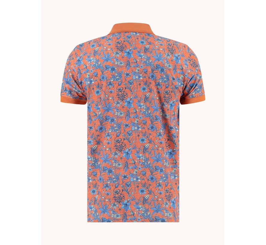A Fish Named Fred Polo Floral Orange (33.307 - 450)