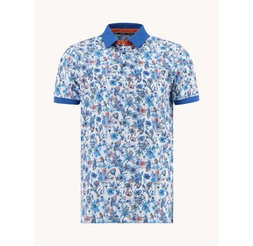 A Fish Named Fred Polo Floral Aqua Blue (33.307 - 603)