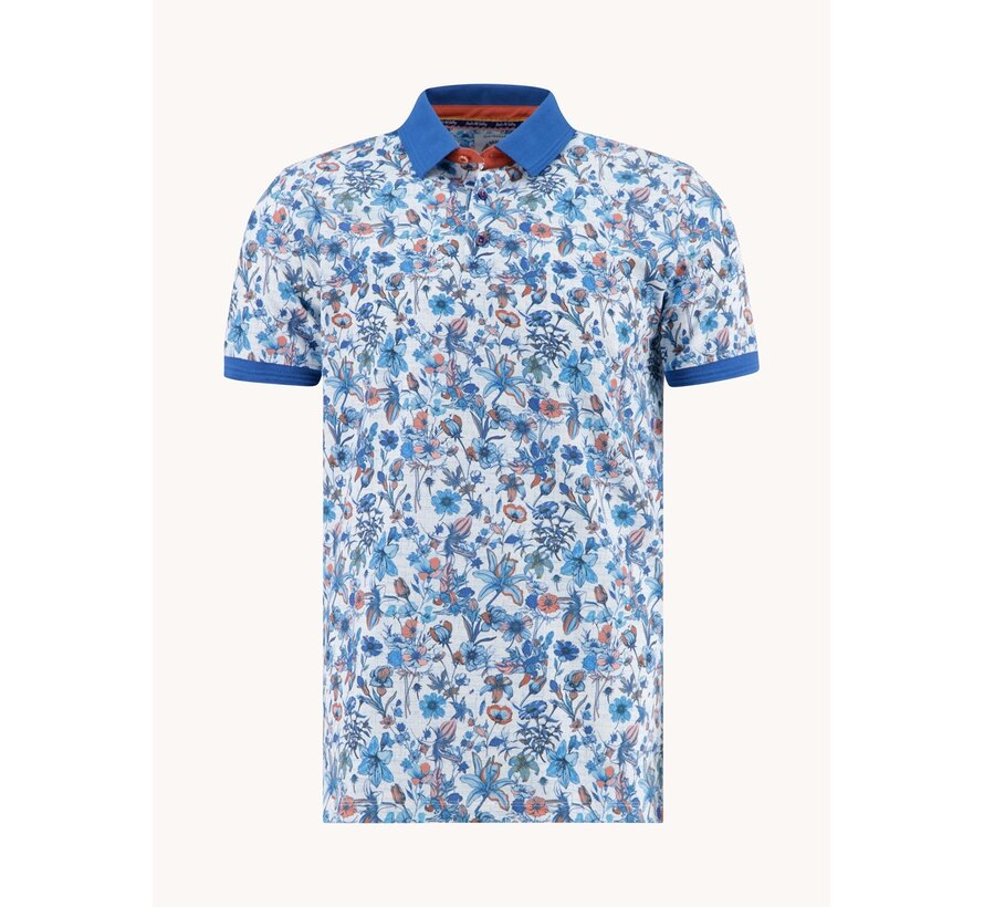 A Fish Named Fred Polo Floral Aqua Blue (33.307 - 603)