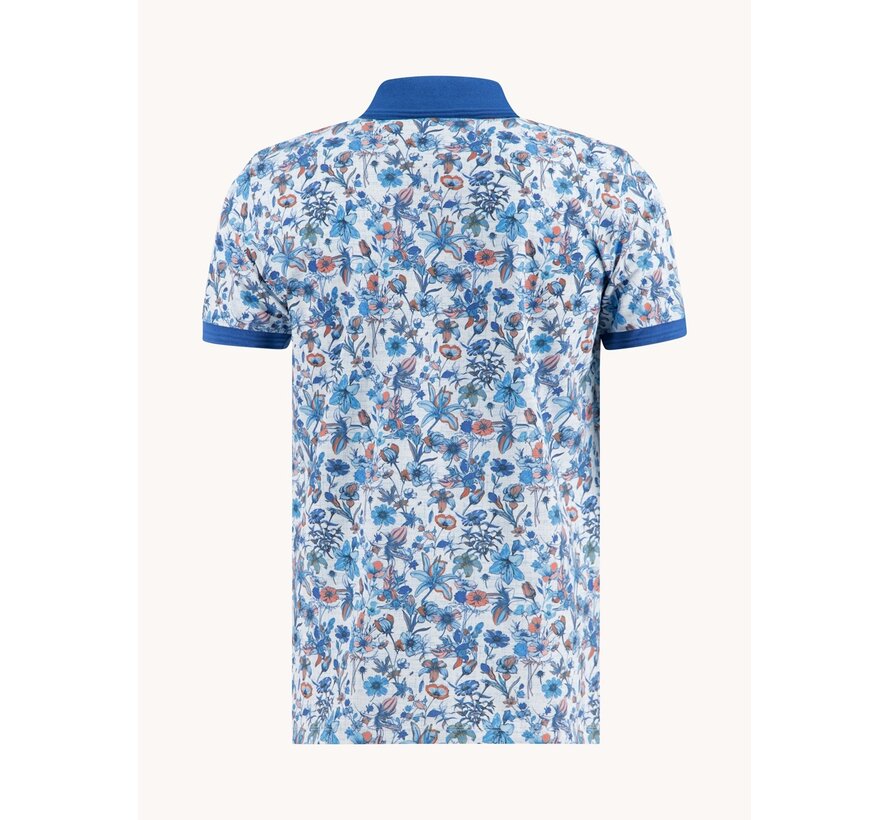 A Fish Named Fred Polo Floral Aqua Blue (33.307 - 603)