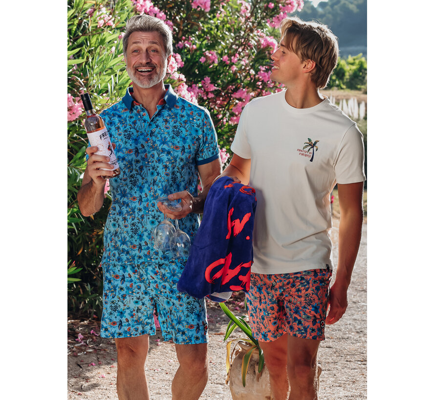 A Fish Named Fred Polo Floral Light Blue (33.307 - 610)