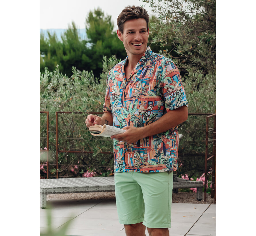 A Fish Named Fred Overhemd Korte Mouw Tropical Sketch Multicolor All Color (33.061 - 073)