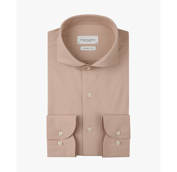 Profuomo Profuomo Overhemd Japanse Knitted Slim Fit Dark Pink (PPXH10032L)