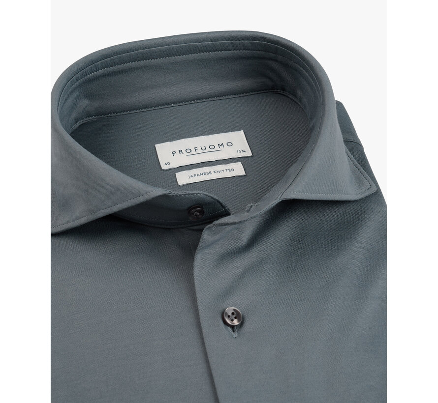 Profuomo Overhemd Japanse Knitted Slim Fit Mid Blue (PPXH10032O)