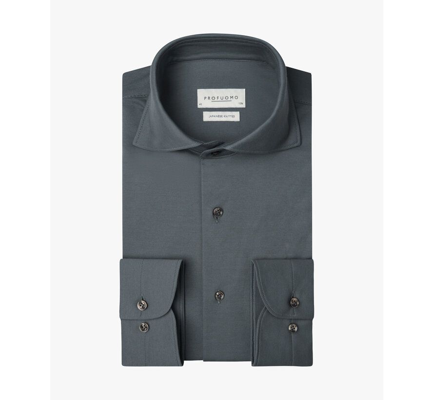 Profuomo Overhemd Japanse Knitted Slim Fit Mid Blue (PPXH10032O)