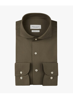 Profuomo Overhemd Japanse Knitted Slim Fit Light Brown (PPXH10032B)