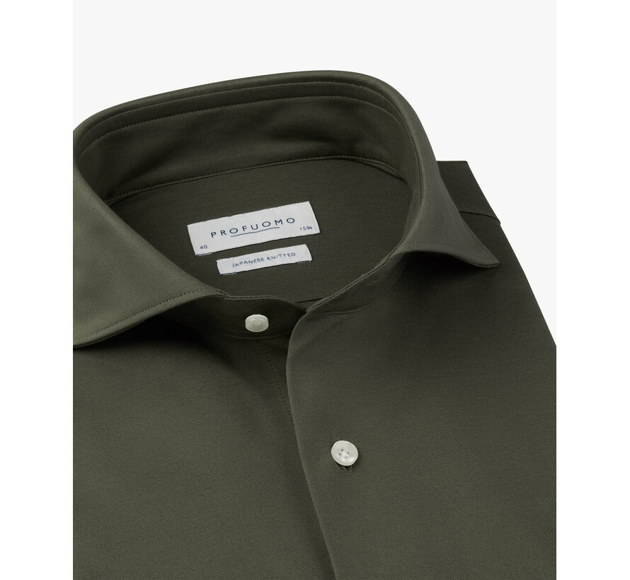 Profuomo Overhemd Japanse Knitted Slim Fit Green (PPXH10032C)