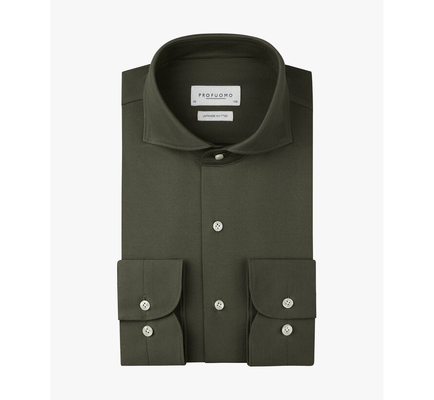 Profuomo Overhemd Japanse Knitted Slim Fit Green (PPXH10032C)