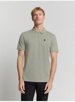 No Excess Polo Zip Pique Garment Dyed Smoke (28380422 - 049)