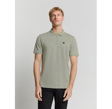 No Excess Polo Zip Pique Garment Dyed Smoke (28380422 - 049)