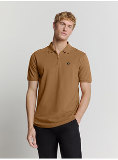 No Excess Polo Zip Pique Garment Dyed Camel (28380422 - 140)
