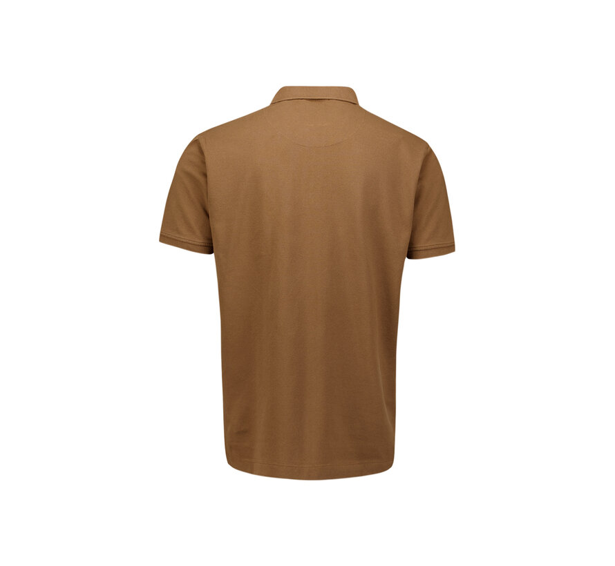 Polo Zip Pique Garment Dyed Camel (28380422 - 140)