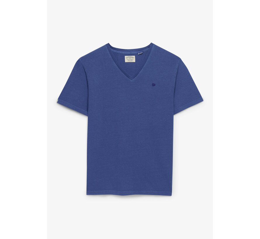 T-shirt Classic Cotton Linen Vee Serge Blue (M1012391A - K5B)