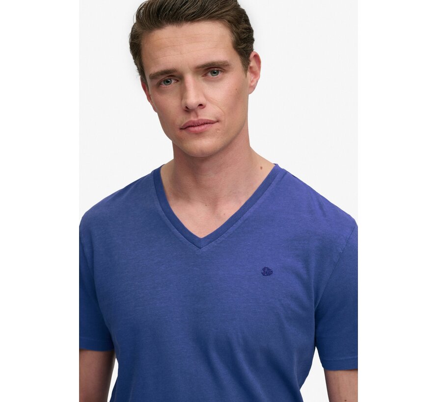 T-shirt Classic Cotton Linen Vee Serge Blue (M1012391A - K5B)