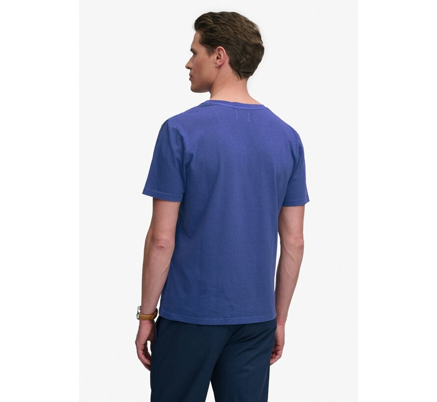 T-shirt Classic Cotton Linen Vee Serge Blue (M1012391A - K5B)