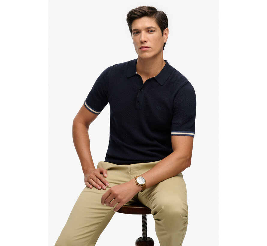 Polo Knitted Texture Classic Navy (M1110458A - K9T)