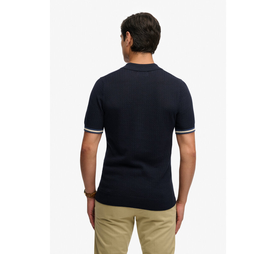 Polo Knitted Texture Classic Navy (M1110458A - K9T)