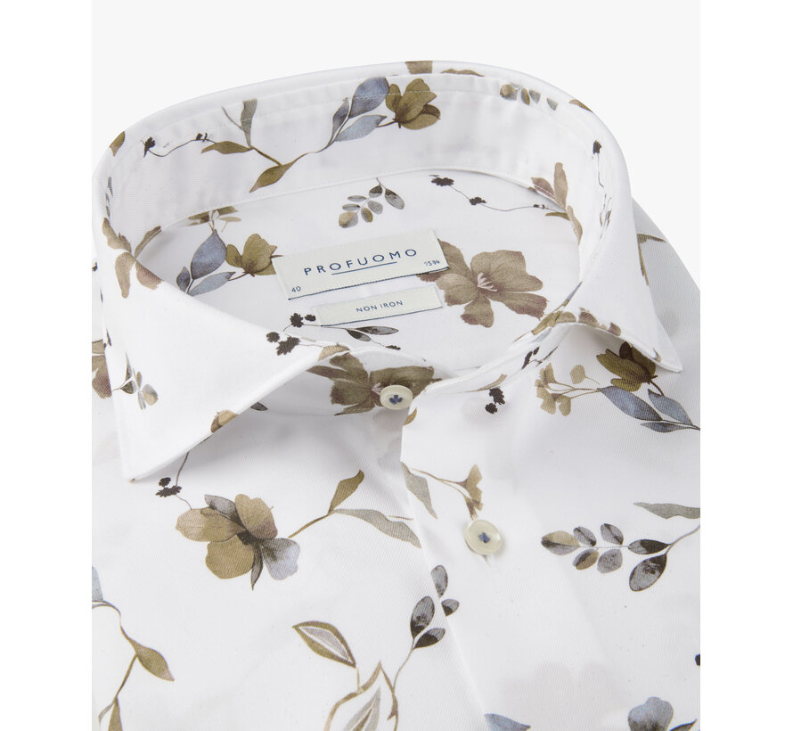 Profuomo Overhemd Cutaway Slim Fit Non Iron Blue Beige (PPXH10048A)