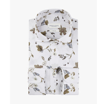 Profuomo Overhemd Cutaway Slim Fit Non Iron Blue Beige (PPXH10048A)