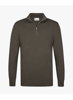 Profuomo Profuomo Half Zip Pullover Tencel Brown (PPXJ10008B)