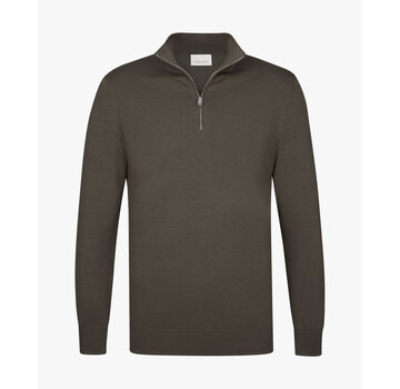Profuomo Half Zip Pullover Tencel Brown (PPXJ10008B)