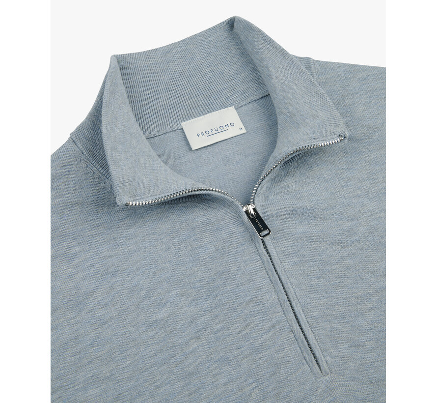 Half Zip Pullover Tencel Blue (PPXJ10008G)