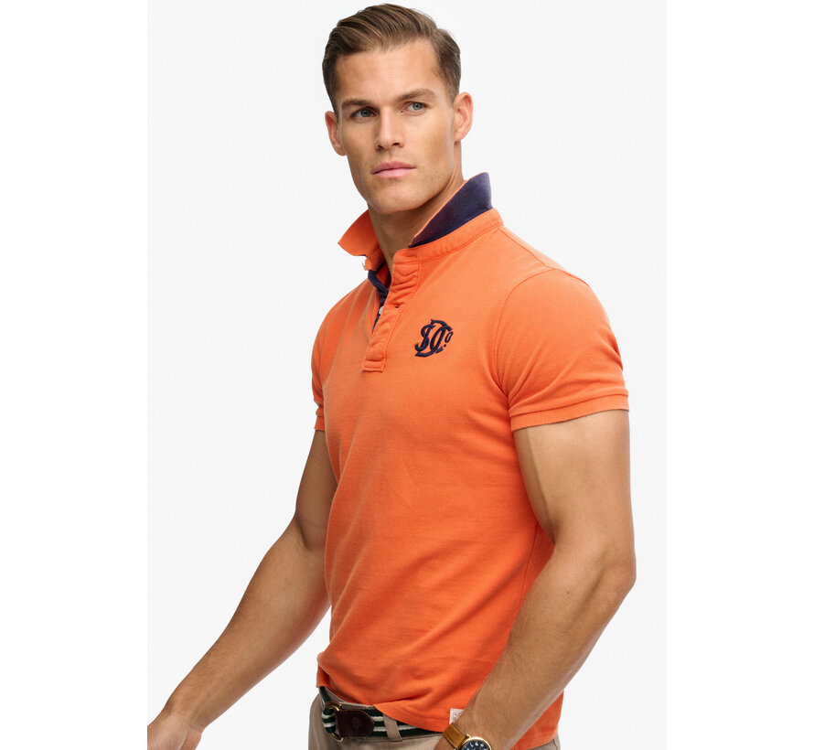 Polo Pique Monogram Orange/Navy (M1110465A - K1A)