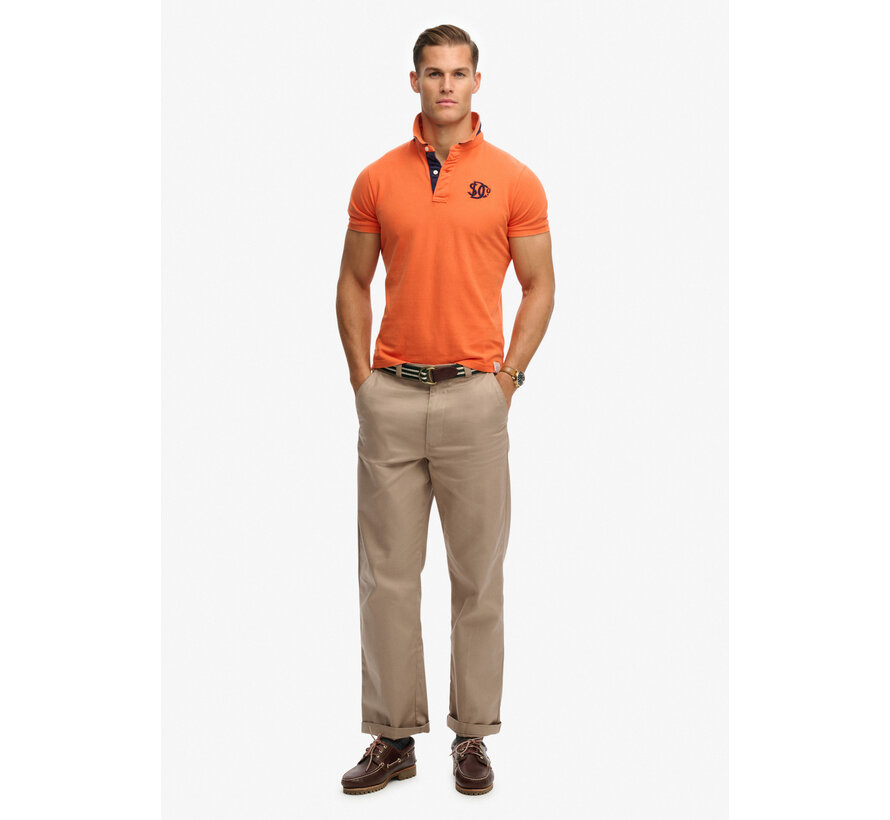 Superdry Polo Pique Monogram Orange/Navy (M1110465A - K1A)