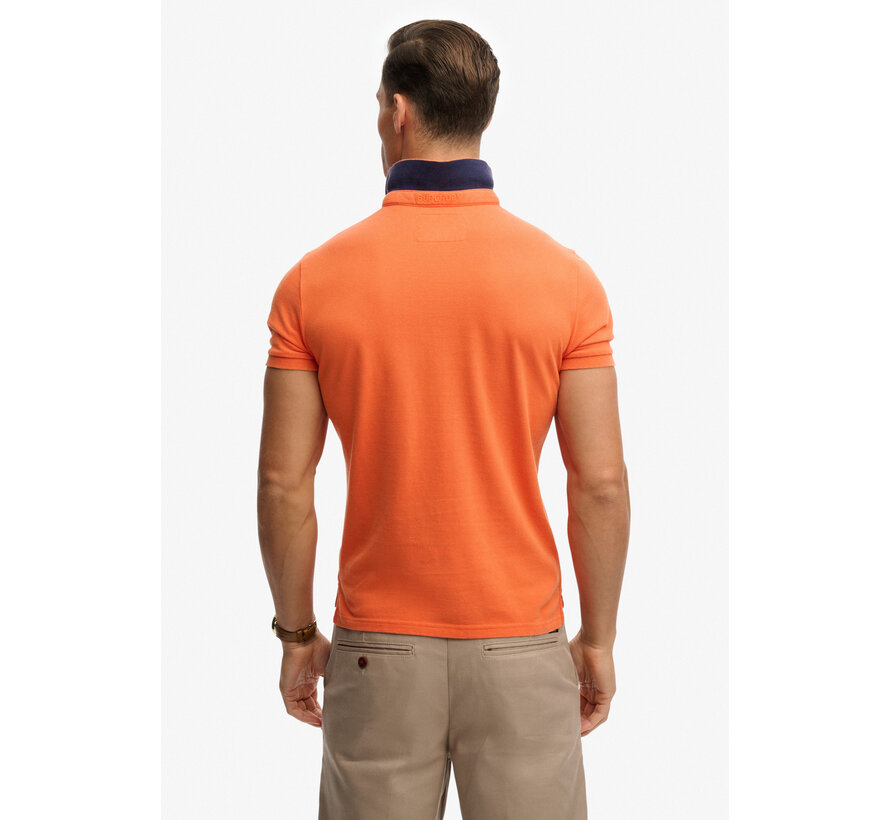 Superdry Polo Pique Monogram Orange/Navy (M1110465A - K1A)