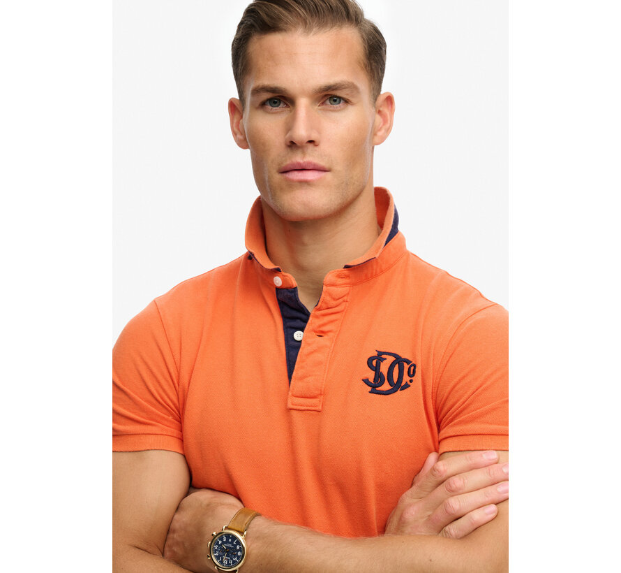 Superdry Polo Pique Monogram Orange/Navy (M1110465A - K1A)