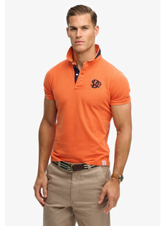 Superdry Polo Pique Monogram Orange/Navy (M1110465A - K1A)
