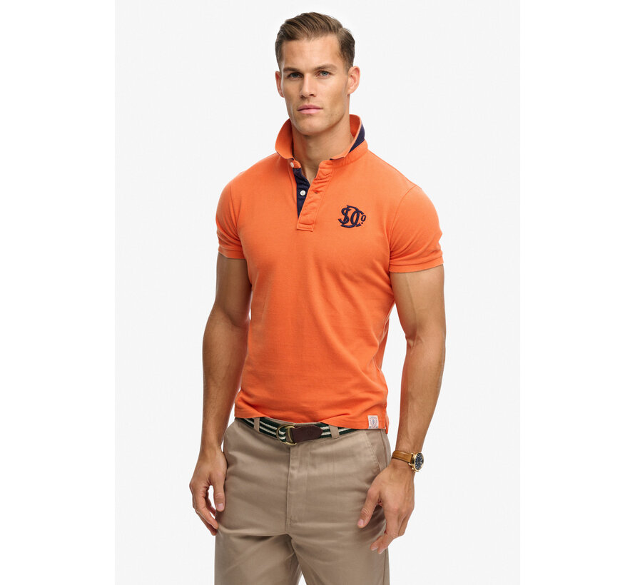 Superdry Polo Pique Monogram Orange/Navy (M1110465A - K1A)