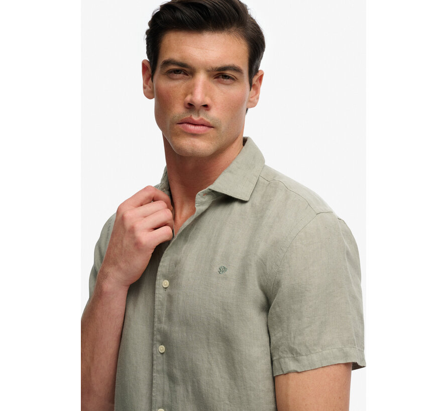 Korte Mouw Overhemd Riviera Linen Bay Green (M4011104A - J3C)